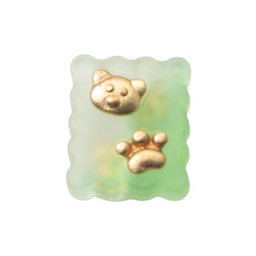 Grânulos de jóias de resina, with cobre, Quadrado, DIY, Mais cores pare escolha, 14.30x8.60x16.40mm, Buraco:Aprox 1.2mm, vendido por PC