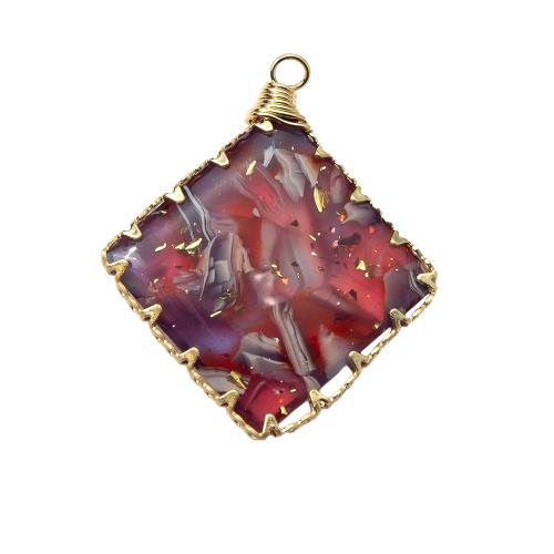 Resina-Pendant, resina, with ottone, DIY, nessuno, 31.80x4.20x37.60mm, Foro:Appross. 1.2mm, Venduto da PC
