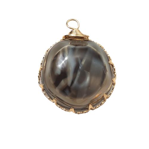 Resina-Pendant, resina, with ottone, Cerchio, DIY, nessuno, 21.50x10.30x27.10mm, Foro:Appross. 1.2mm, Venduto da PC