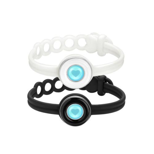 silicone Pulseira de casal, with Aço inoxidável 316, Conexão Bluetooth & ajustável & para casal, Mais cores pare escolha, comprimento Aprox 6-10 inchaltura, vendido por par