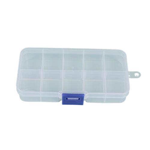 Polypropylen (PP) Storage Box, Prachotěsný & 10 článků & různé styly pro výběr, jasný, 129x68x21mm, Prodáno By PC