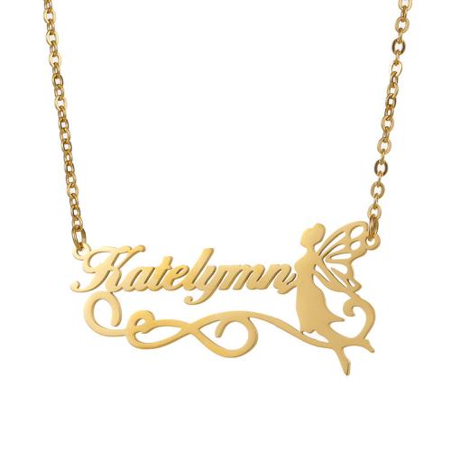 Aço inoxidável 304 colar, with 2inch extender chain, Letra do Alfabeto, cromado de cor dourada, Vario tipos a sua escolha & para mulher, comprimento Aprox 17.7 inchaltura, vendido por PC