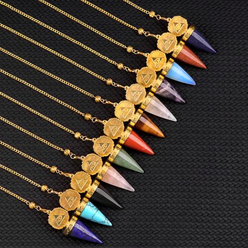 pierre gemme Pendulum Pendant, bijoux de mode, plus de couleurs à choisir, Vendu par PC
