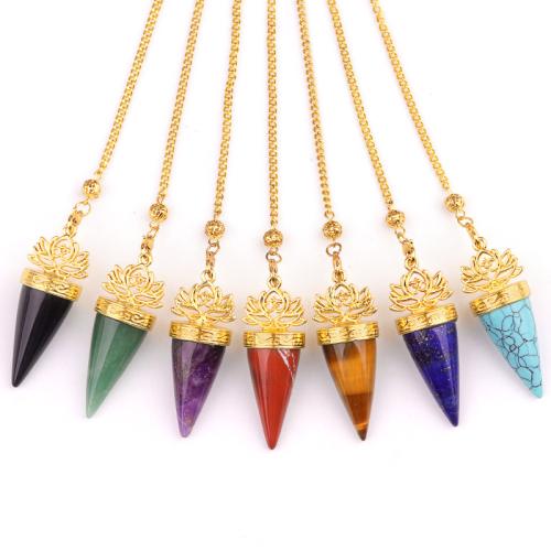 pierre gemme Pendulum Pendant, bijoux de mode, plus de couleurs à choisir, Vendu par PC