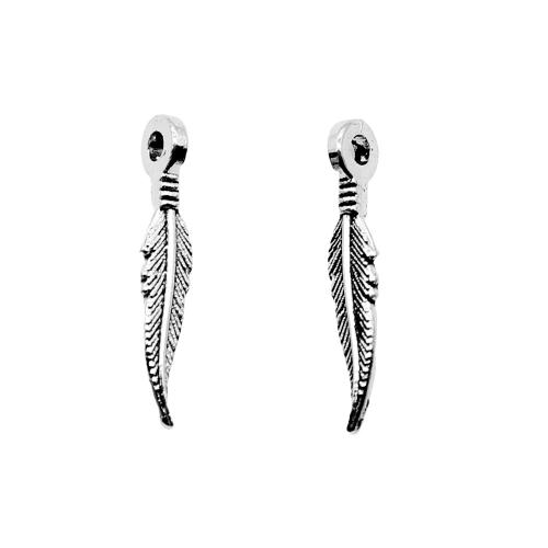 Zinc Alloy Feather Pendants plated DIY Sold By PC