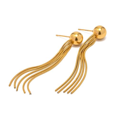 Fashion Fringe Earrings 304 Stainless Steel 18K gold plated fashion jewelry & for woman Sold By Pair