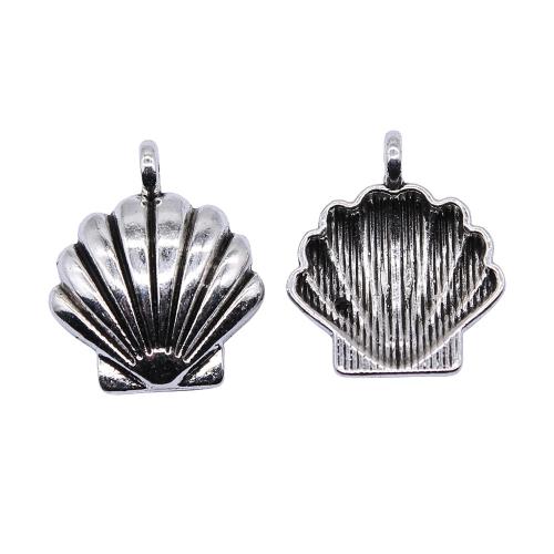 Zinklegering Animal Hangers, Zinc Alloy, Schelp, antiek zilver plated, DIY, Verkocht door PC