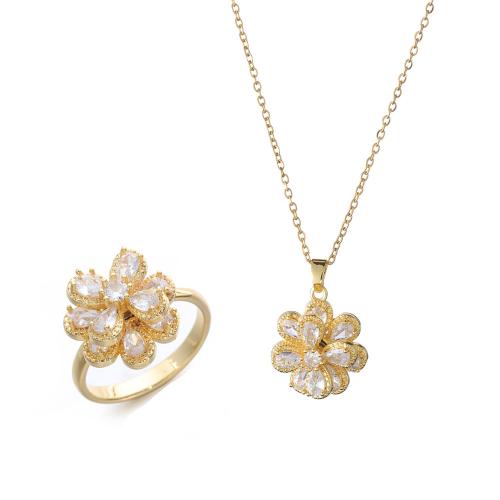 Gioielli Brass Set, ottone, placcato, stili diversi per la scelta & Micro spianare cubic zirconia & per la donna, nessuno, Venduto da PC