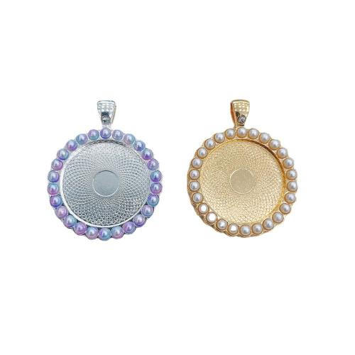 Zinc Alloy Pendant Cabochon Setting with Plastic Pearl DIY Sold By PC