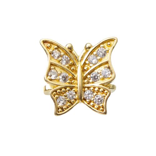 Šatonové mosaz Přívěsky, Motýl, á, DIY & s drahokamu & double-hole, zlatý, nikl, olovo a kadmium zdarma, 11.70x5.30x11.70mm, Prodáno By PC