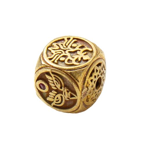 Brass šperky Korálky, Mosaz, DIY, zlatý, nikl, olovo a kadmium zdarma, 8.75x8x8mm, Vnitřní průměr:Cca 1.2mm, Prodáno By PC
