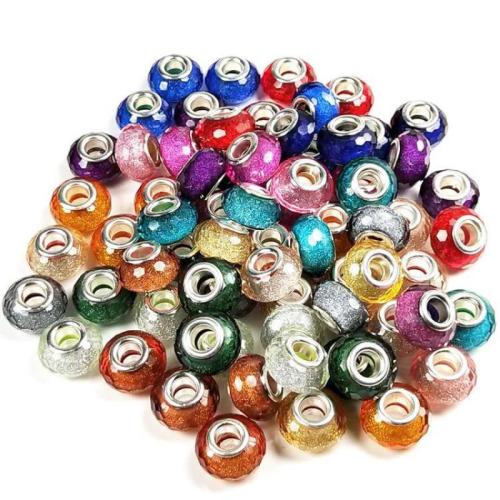 Resin Large Hole Bead DIY & faceted 10mm Sold By PC