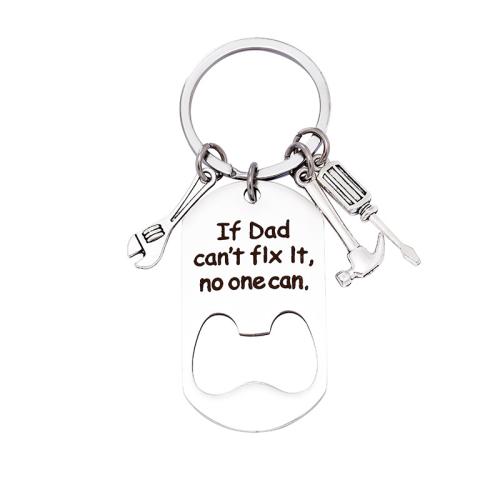  304 Stainless Steel Key Clasp multifunctional & with letter pattern & for man plated Sold By PC