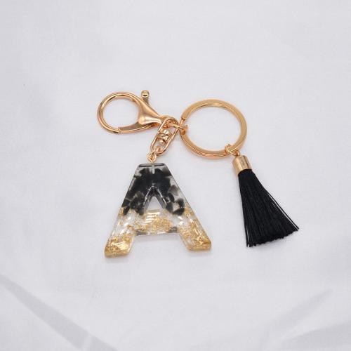 resina cierre de llave, con aleación de zinc, Carta del alfabeto, engomada de gota, unisexo & diferentes estilos para la opción, Vendido por UD