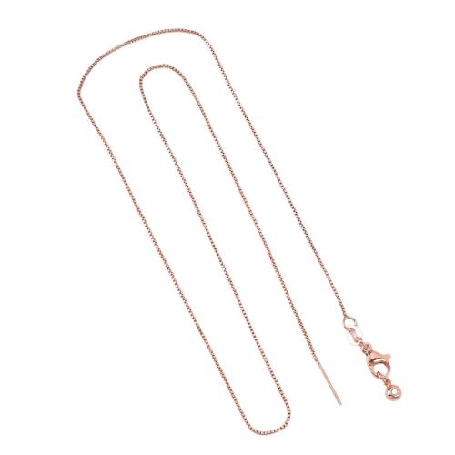 Collana a catena in ottone, DIY, color oro rosato, Lunghezza Appross. 45 cm, Venduto da borsa