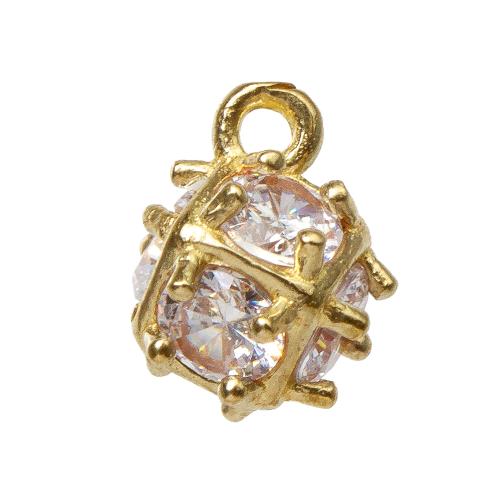 Rhinestone Μενταγιόν Brass, Ορείχαλκος, επιχρυσωμένο, DIY & με στρας, χρυσαφένιος, νικέλιο, μόλυβδο και κάδμιο ελεύθεροι, 8.90x8.80x11.10mm, Sold Με PC