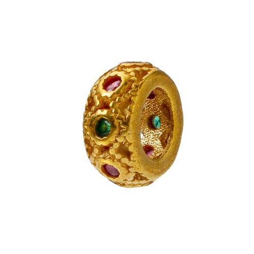 Strasszos Brass Beads, Sárgaréz, galvanizált, DIY, aranysárga, nikkel, ólom és kadmium mentes, 8x3.70x8mm, Által értékesített PC