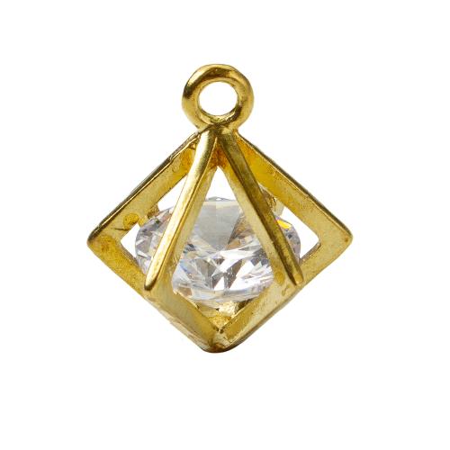 Strass messing hangers, plated, DIY & met strass, gouden, nikkel, lood en cadmium vrij, 12.88x11.36x15mm, Verkocht door PC