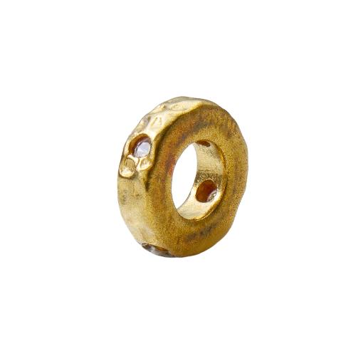 Strasszos Brass Beads, Sárgaréz, galvanizált, DIY, aranysárga, nikkel, ólom és kadmium mentes, 7.70x2.30x7.70mm, Belső átmérő:Kb 1.2mm, Által értékesített PC