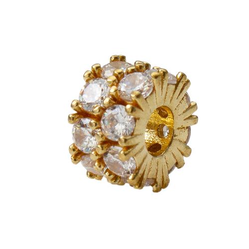Rhinestone Brass Pendants plated DIY & with rhinestone golden nickel lead & cadmium free Sold By PC