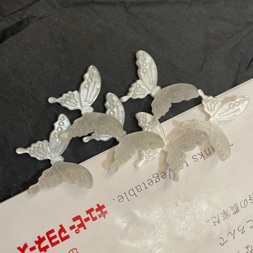 Hoja de acetato DIY Fornituras para Accesorios para el cabello, Mariposa, Bricolaje, Blanco, 25x28mm, Vendido por UD