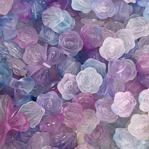 Resin Smycken Pärlor, Harts, blandad mönster & DIY & olika storlek för val & frosted, purpur, beads length 20-50mm, Säljs av Bag