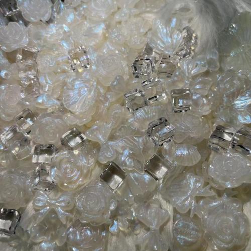 Resin Smycken Pärlor, Harts, blandad mönster & DIY & olika storlek för val, vit, beads  length 20-35mm, Säljs av PC