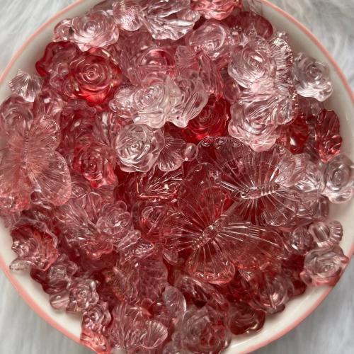 Resin Smycken Pärlor, Harts, blandad mönster & DIY, blodröd, beads  length 20-35mm, Säljs av G