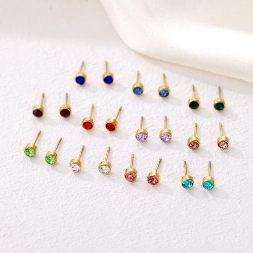 Cruach dhosmálta Graí Earrings, 304 Cruach dhosmálta, dath an óir plated, jewelry faisin & micrea réiteach zirconia ciúbach, dathanna níos mó le haghaidh rogha, Díolta De réir Péire