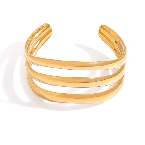 Stainless Steel Bangle 304 Stainless Steel plated fashion jewelry & for woman & hollow golden Sold By PC