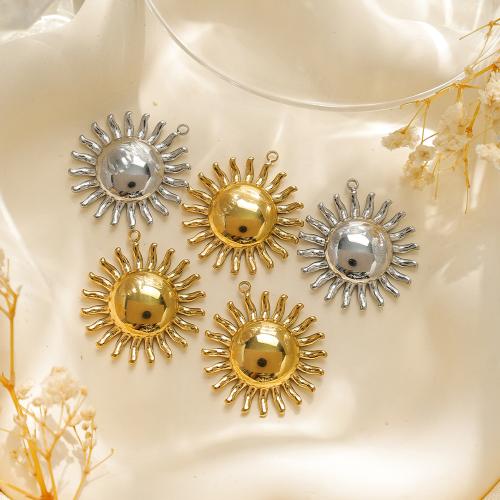 304 Stainless Steel Pendant Sun plated DIY Sold By Bag
