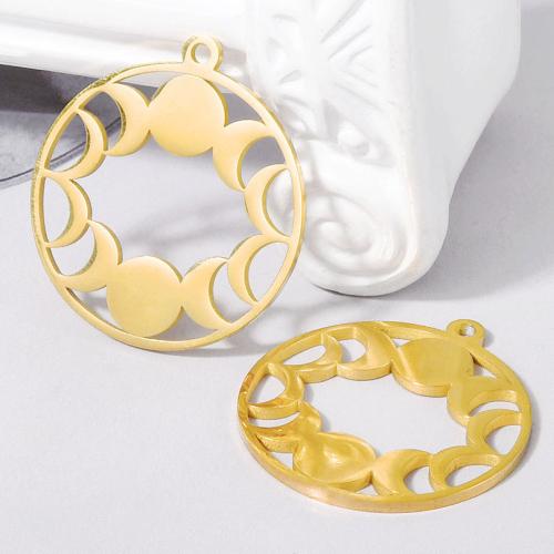 Roestvrij stalen sieraden Hangers, 304 roestvrij staal, Ronde, gold plated, DIY, meer kleuren voor de keuze, 10pC's/Bag, Verkocht door Bag