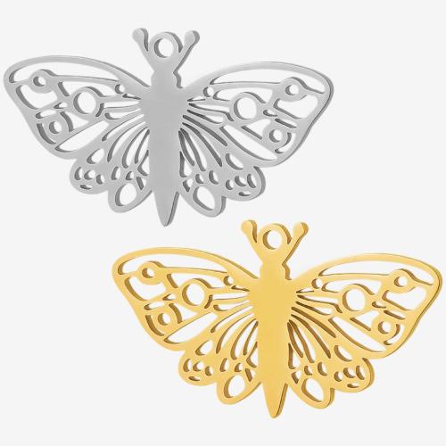 Stainless Steel Animal Pendants 304 Stainless Steel Butterfly plated DIY Sold By Bag