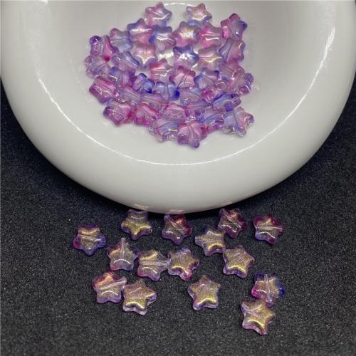 Handgemaakte Lampwork Beads, Ster, DIY, Willekeurige kleur, 8mm, Verkocht door PC