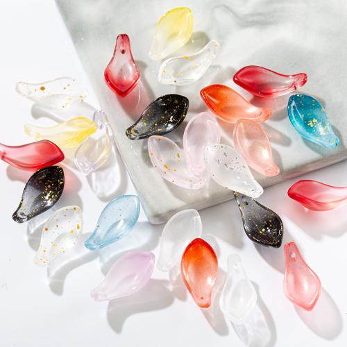 Cristal de murano DIY Fornituras para Accesorios para el cabello, Pétalos, Bricolaje, Color aleatorio, 11x22mm, Vendido por UD