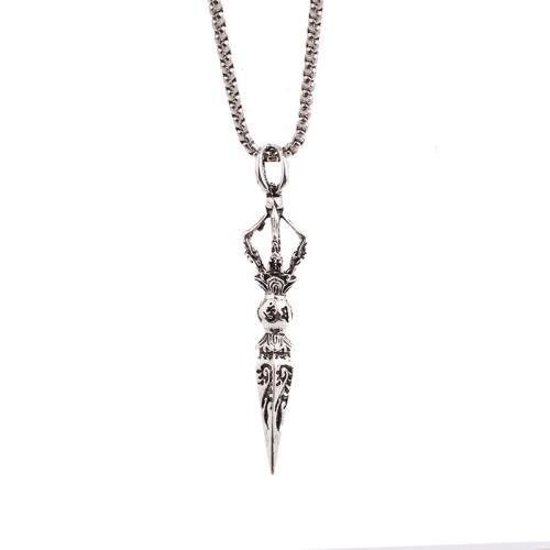 Zinc Alloy Necklace with leather cord Vajra plated Unisex Length Approx 19.5-31.5 Inch Sold By PC