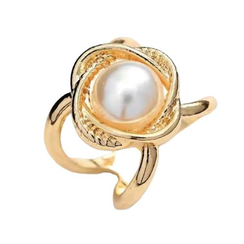 Cink Alloy Šal kopča, s Plastična Pearl, Cvijet, zlatna boja pozlaćen, različitih stilova za izbor & za žene, scarf buckle length 20-35mm, Prodano By PC