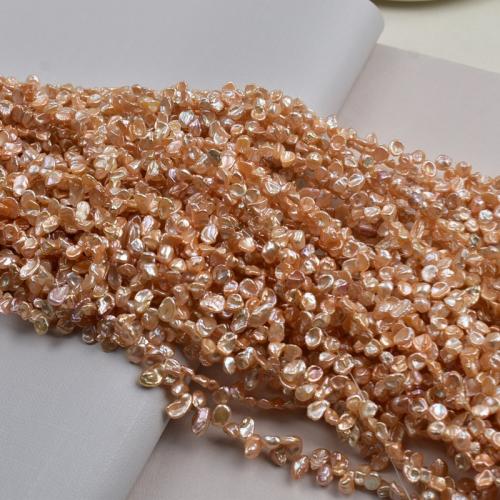 Barok ferskvandskulturperle Beads, Ferskvandsperle, forgyldt, du kan DIY, lyserød, 6x7mm, Solgt af Strand