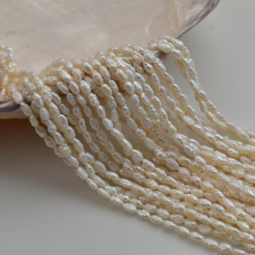 Barok ferskvandskulturperle Beads, Ferskvandsperle, Uregelmæssig, forgyldt, du kan DIY, hvid, 4x5mm, Solgt af Strand