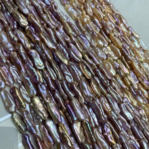 Freshwater Pearl Bead, Biwa, plated, DIY, fler färger för val, 7x8mm, Säljs av Strand