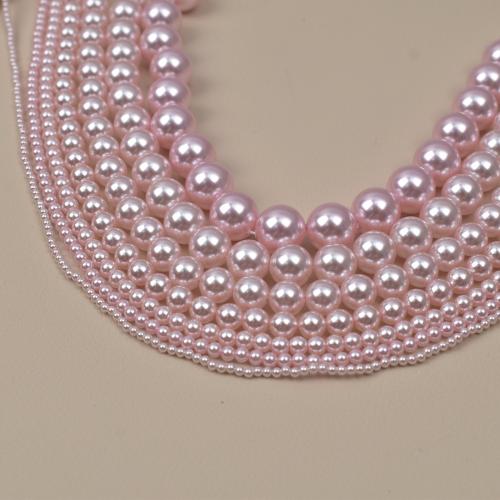 Glass Pearl Bead, Rund, guldfärg pläterade, DIY, rosa, 3x14mm, Säljs av Strand