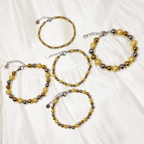 Bijoux bracelet en acier inoxydable, Acier inoxydable 304, Placage de couleur d'or, bijoux de mode & givré, plus de couleurs à choisir, Vendu par PC