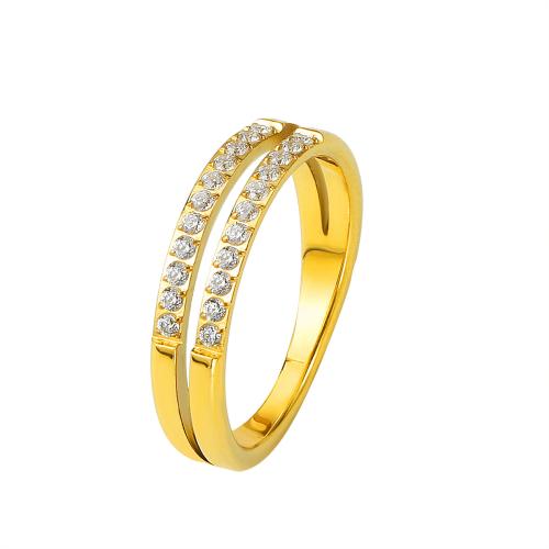 Zirkonia Edelstahl-Finger- Ring, 304 Edelstahl, plattiert, Doppelschicht & verschiedene Größen vorhanden & Micro pave Zirkonia & für Frau, keine, verkauft von PC