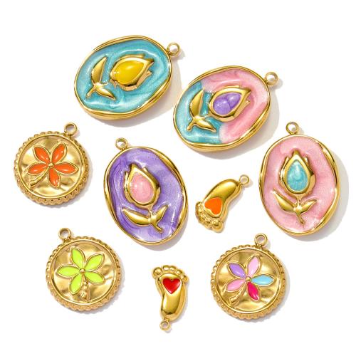 304 Stainless Steel Pendant plated DIY & enamel Sold By Bag