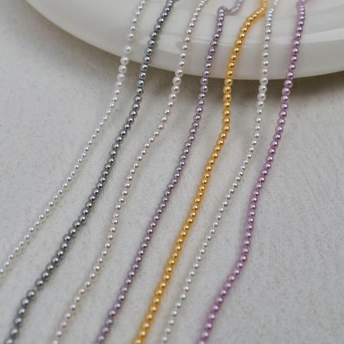 Glass Pearl Üveggyöngy, Kerek, galvanizált, DIY, több színt a választás, 2x2mm, Által értékesített Strand