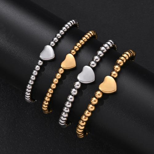 304 Cruach dhosmálta Bracelet, Croí, dath an óir plated, jewelry faisin, dathanna níos mó le haghaidh rogha, Díolta De réir PC