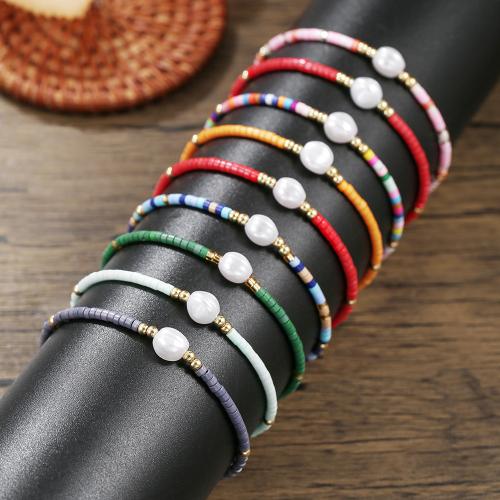 Seedbead Karkötő, -val Glass Pearl, arany színű aranyozott, divat ékszerek, több színt a választás, Által értékesített PC