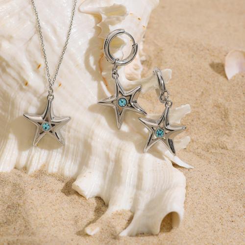 Roestvrij staal sieraden sets, 304 roestvrij staal, gold plated, mode sieraden & met strass, meer kleuren voor de keuze, Verkocht door PC