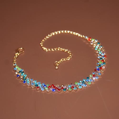 Anklet Prás, plátáilte, jewelry faisin & do bhean & le rhinestone, dathanna níos mó le haghaidh rogha, Díolta De réir PC