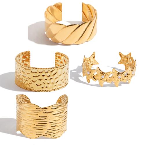 Cruach dhosmálta Bangle, 304 Cruach dhosmálta, 18K ór plátáilte, jewelry faisin & stíleanna éagsúla do rogha & do bhean, Díolta De réir PC